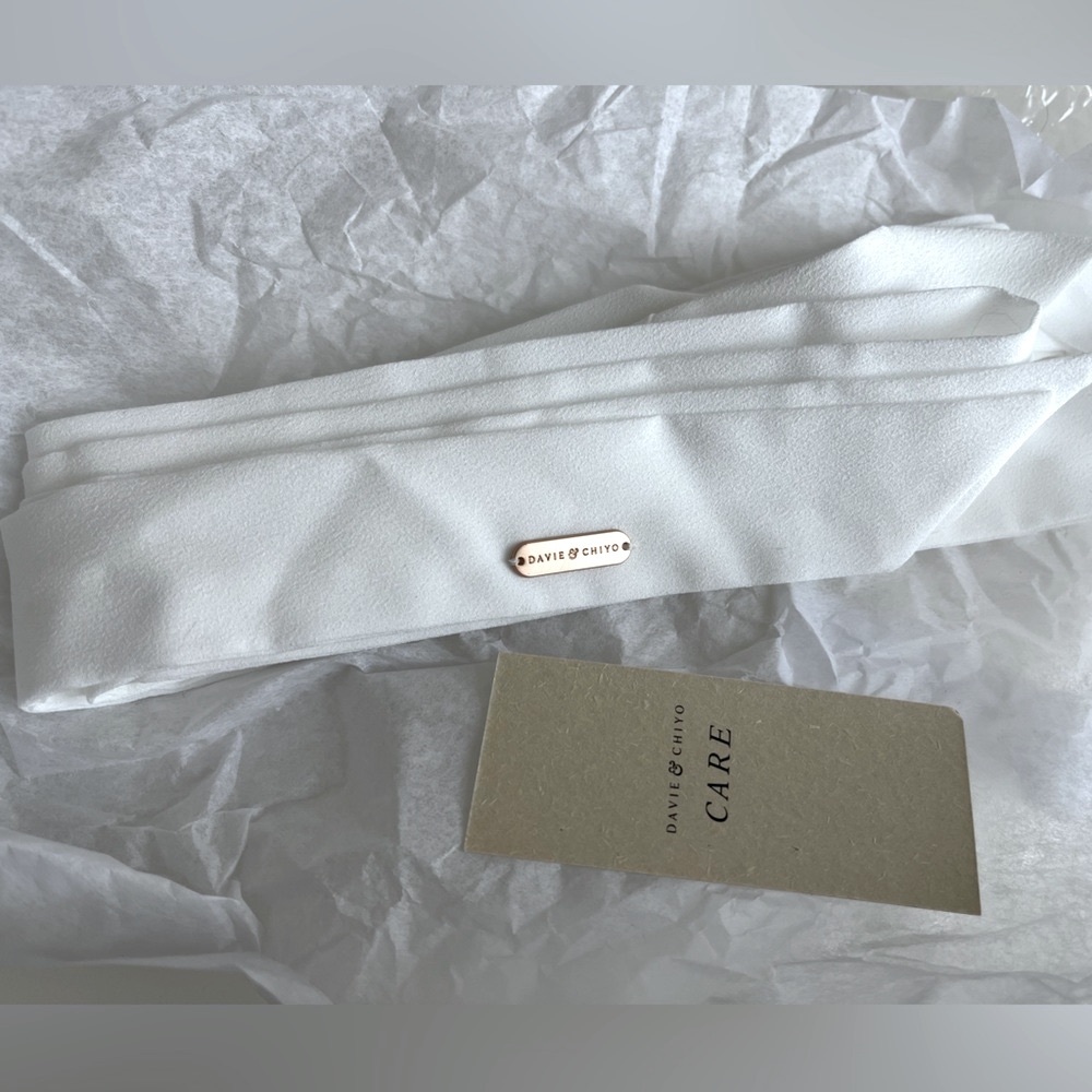 David & Chiyo Crepe Bridal Sash - Calla Sash - Ivory